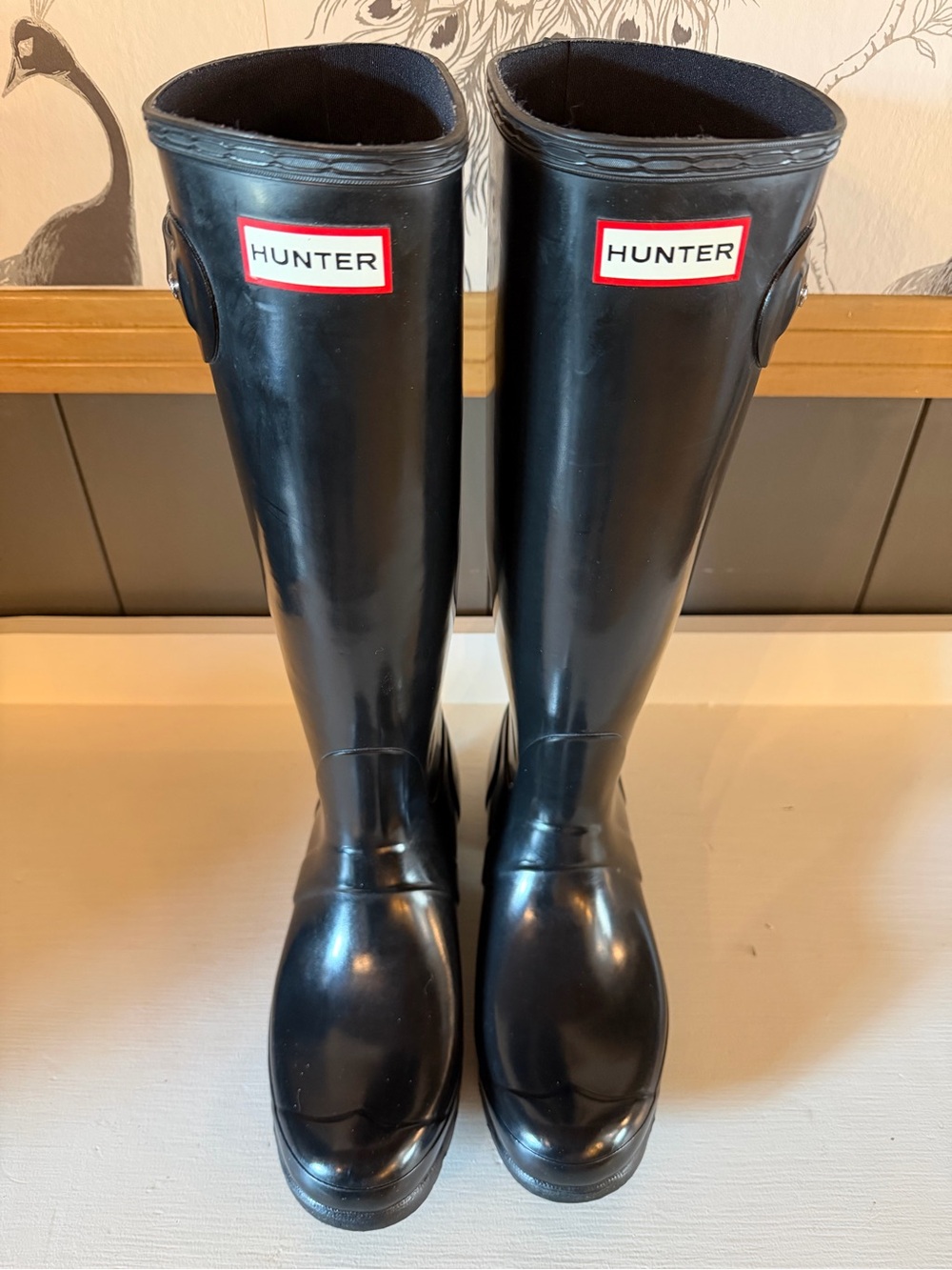 NWOT Hunter Women's Original Tall Gloss Rain Boots - Black